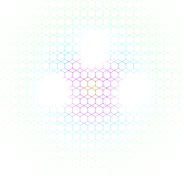 Um fundo com formato de colmeia colorida